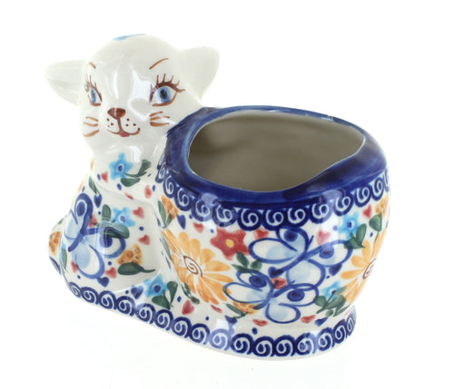 Polish Pottery Butterfly Bunny Basket