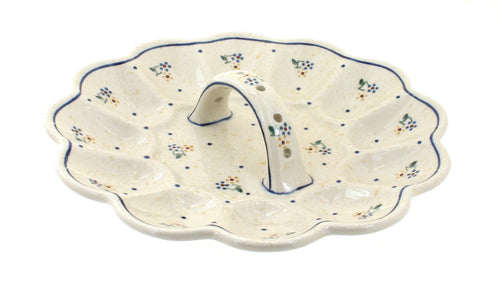 Polish Pottery Country Meadow Egg Plate