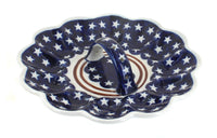 Polish Pottery Stars & Stripes Egg Plate