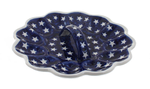 Polish Pottery Stars Egg Plate
