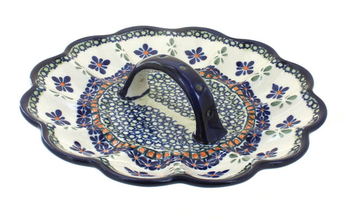 Polish Pottery Mosaic Flower Egg Plate
