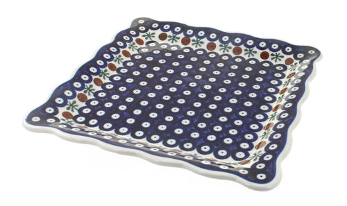 Polish Pottery Nature Square Lunch Plate