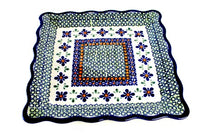 Mosaic Flower Square Lunch Plate Polish Pottery