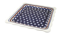 Polish Pottery Stars & Stripes Square Lunch Plate