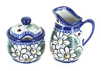 Polish Pottery Ladybug Cream & Sugar Set