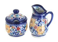Polish Pottery Butterfly Cream & Sugar Set