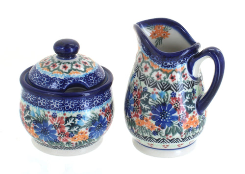 Polish Pottery Ashley Cream & Sugar Set
