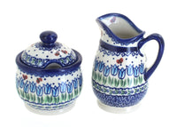Polish Pottery Garden Tulip Cream & Sugar Set
