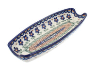Polish Pottery Aztec Flower Corn on the Cob Dish