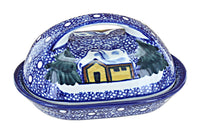 Polish Pottery Winter Forest Butter Dish