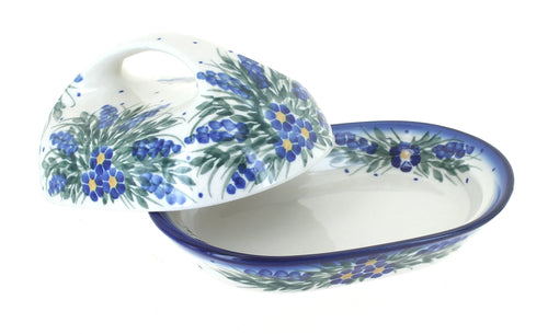 Hyacinth Butter Dish Polish Pottery
