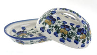 Pansies Butter Dish Polish Pottery