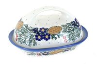 Polish Pottery Pinecone Butter Dish