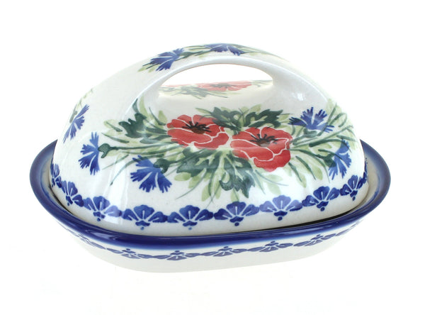 Cherry Red Bouquet Butter Dish