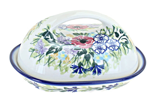 Polish Pottery Summer Garden Butter Dish