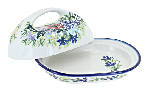 Summer Garden Butter Dish Polish Pottery