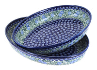 Polish Pottery Seaside Swirl Oval Baker Set