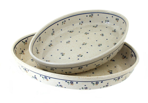 Polish Pottery Country Meadow Oval Baker Set