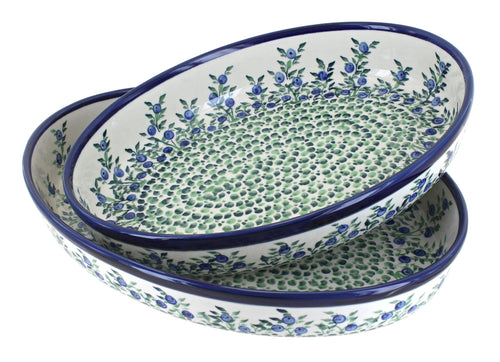 Polish Pottery Porcelain Vine Oval Baker Set