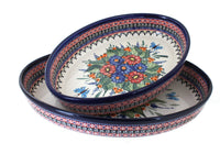 Polish Pottery Floral Butterfly Oval Baker Set