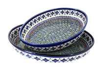 Polish Pottery Mosaic Flower Oval Baker Set
