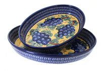 Polish Pottery Grapes Oval Baker Set