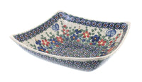 Polish Pottery Garden Butterfly Square Serving Dish