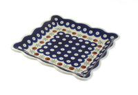 Polish Pottery Nature Square Small Dessert Plate