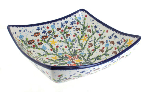 Polish Pottery Atlantis Large Square Bowl