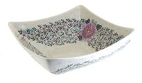Polish Pottery Lilac Garden Large Square Bowl