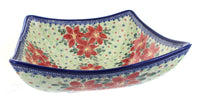 Polish Pottery Poinsettia Large Square Bowl