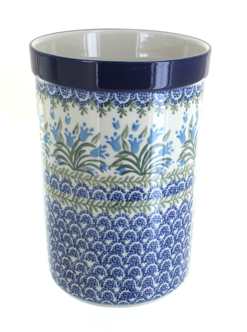 Polish Pottery Tulip Bouquet Utensil Jar