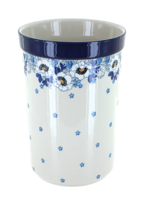 Polish Pottery Georgia Blue Utensil Jar