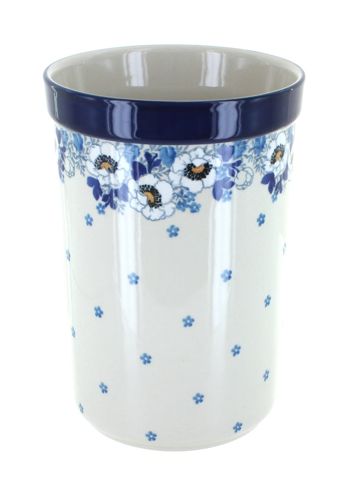 Polish Pottery Georgia Blue Utensil Jar