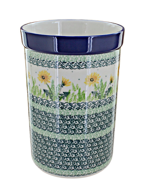Polish Pottery Dandelion Utensil Jar