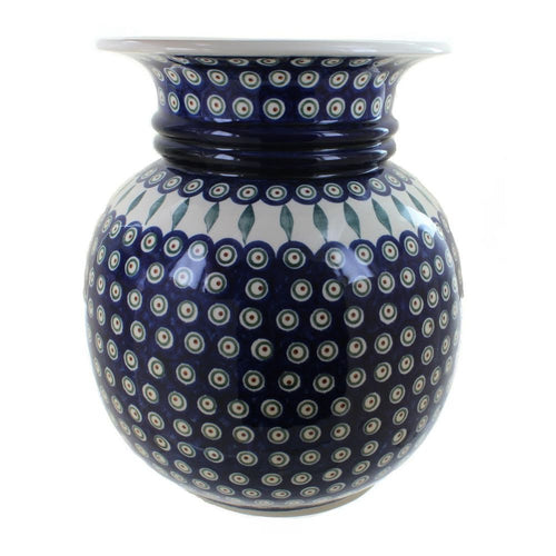 Polish Pottery Peacock Floor Vase