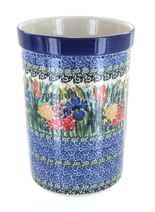 Polish Pottery Summer Blooms Utensil Jar