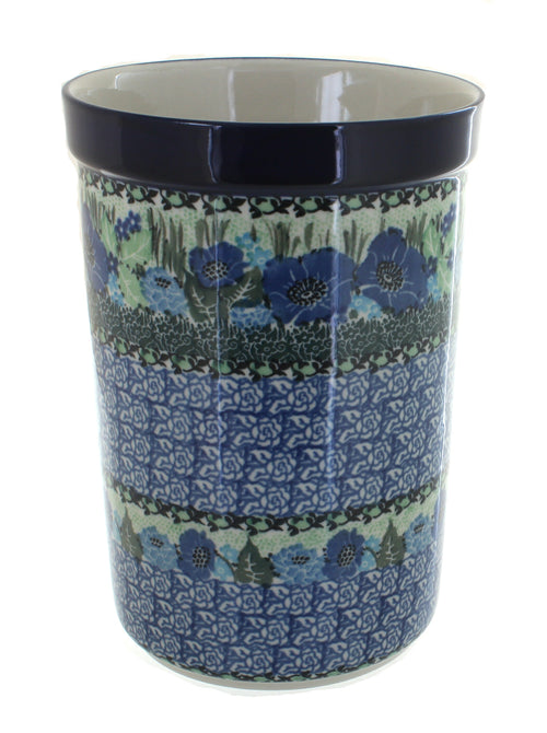 Polish Pottery Sapphire Fields Utensil Jar