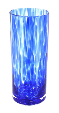 Polish Pottery Cobalt Confetti Cylinder Vase