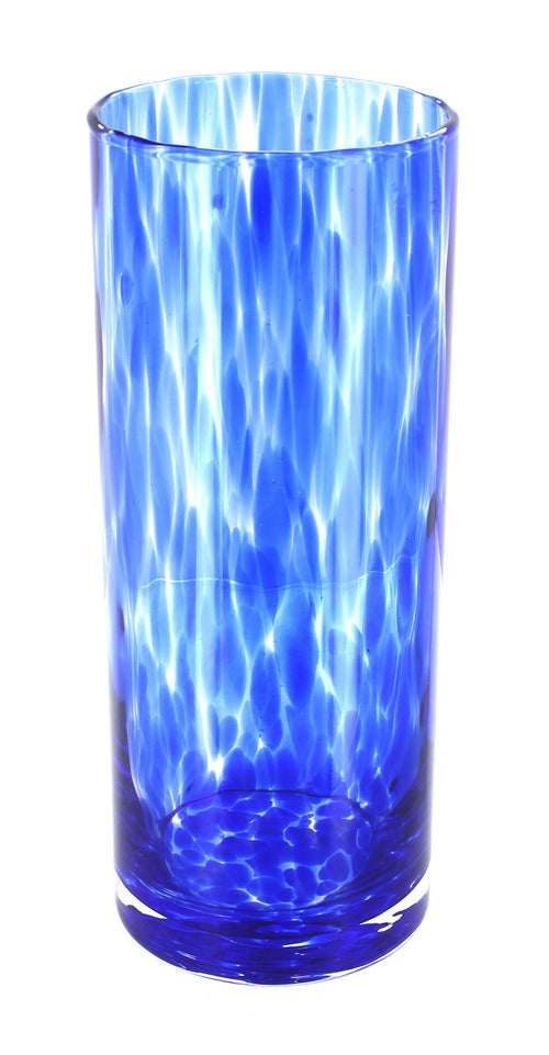 Polish Pottery Cobalt Confetti Cylinder Vase