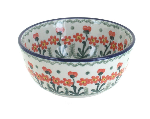 Polish Pottery Peach Posy Dessert Bowl