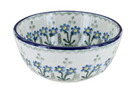 Polish Pottery Blue Posy Dessert Bowl