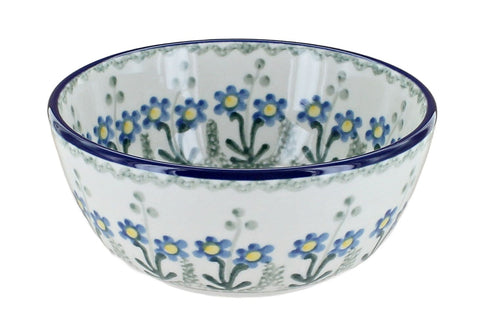 Polish Pottery Blue Posy Dessert Bowl