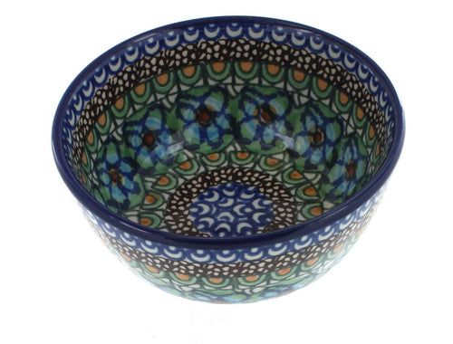 Polish Pottery Mardi Gras Dessert Bowl
