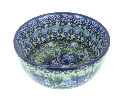 Polish Pottery Sapphire Fields Dessert Bowl