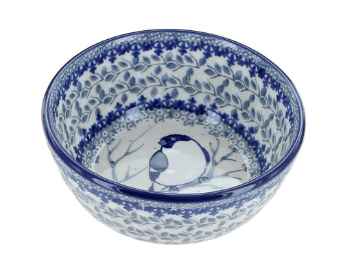 Polish Pottery Bluebird Dessert Bowl