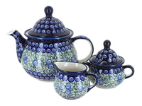 Polish Pottery Seaside Swirl Three Piece Tea Set