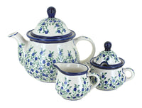 Polish Pottery Porcelain Vine Three Piece Tea Set
