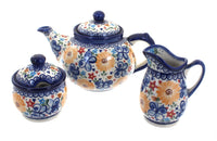 Polish Pottery Butterfly 3 Piece Tea Set