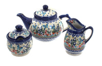 Polish Pottery Garden of Eden 3 Piece Tea Set